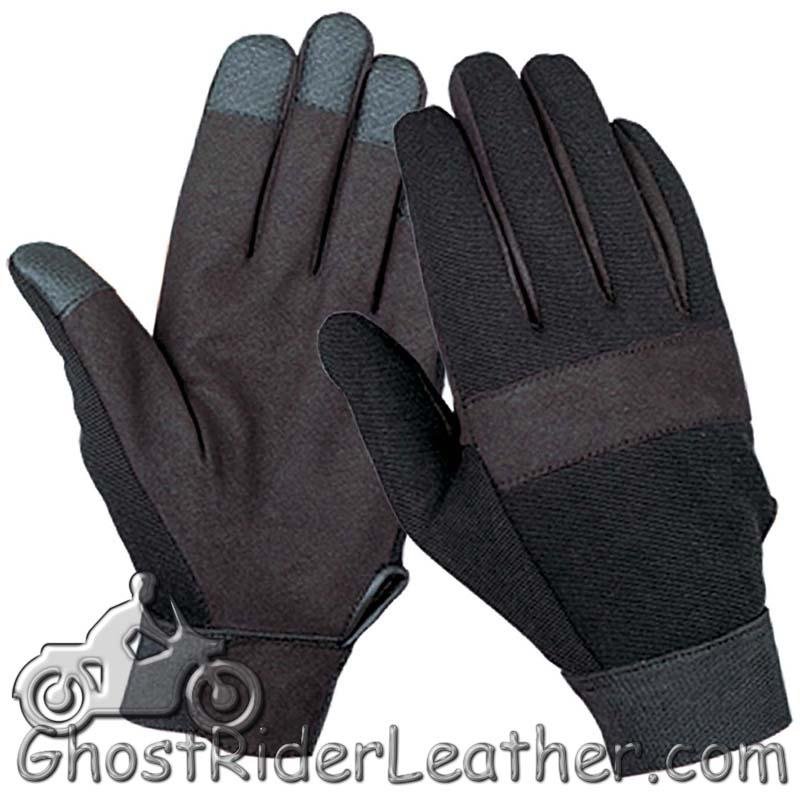 Black Textile Mechanics Gloves - SKU GRL-1464.00-UN