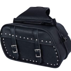 Saddlebags - Leather - Studs - Motorcycle Luggage - SD4079-STUD-LEATHER-DL