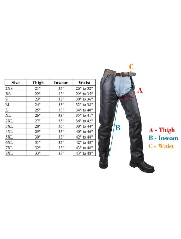 Leather Motorcycle Chaps - Women's - Premium - Lacing and Grommets - C1440-11-DL