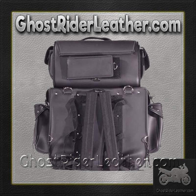 Large PVC Motorcycle Sissy Bar Bag with Studs / SKU GRL-SB002-S-DL