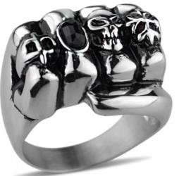 Fistful Of Rings Biker Ring - Stainless Steel - Biker Jewelry - Biker Ring - R153-DS