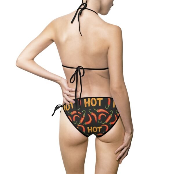 Hot Chili Peppers - Text Hot - Red Yellow on Black - Women's Bikini Swimsuit