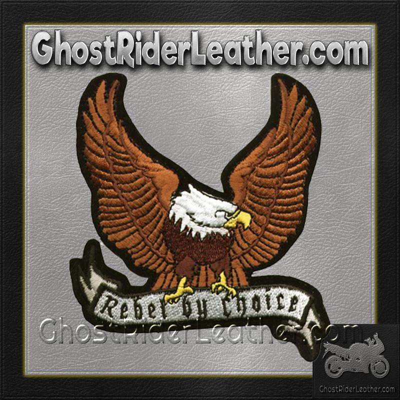 Vest Patch - Brown Eagle with Rebel By Choice Banner - PAT-A28-DL