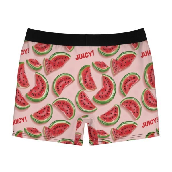 Watermelon Candy Slices - Red Green on Pink - Text Juicy - Men's Boxer Briefs