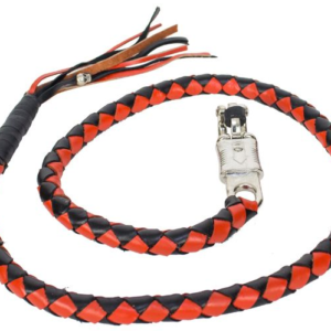 Get Back Whip in Black and Red Orange Leather - 50 Inches - GBW9-11L-DL