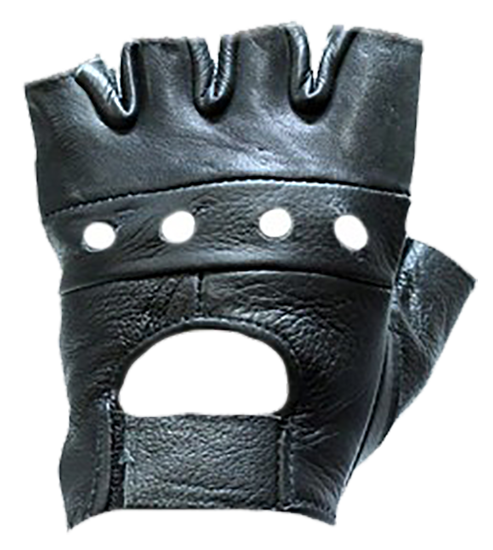 Leather Motorcycle Gloves - Fingerless - Biker - GL2008-DL