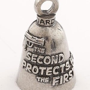 2nd Amendment Protects 1st - Pewter - Motorcycle Guardian Bell® - Made In USA - SKU GB-2ND-PROTECTS-DS