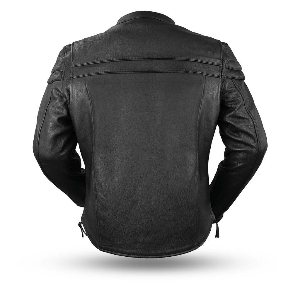Leather Motorcycle Jacket - Men's - Big and Tall - Biker Jacket - Maverick - FIM262NTCZ-FM