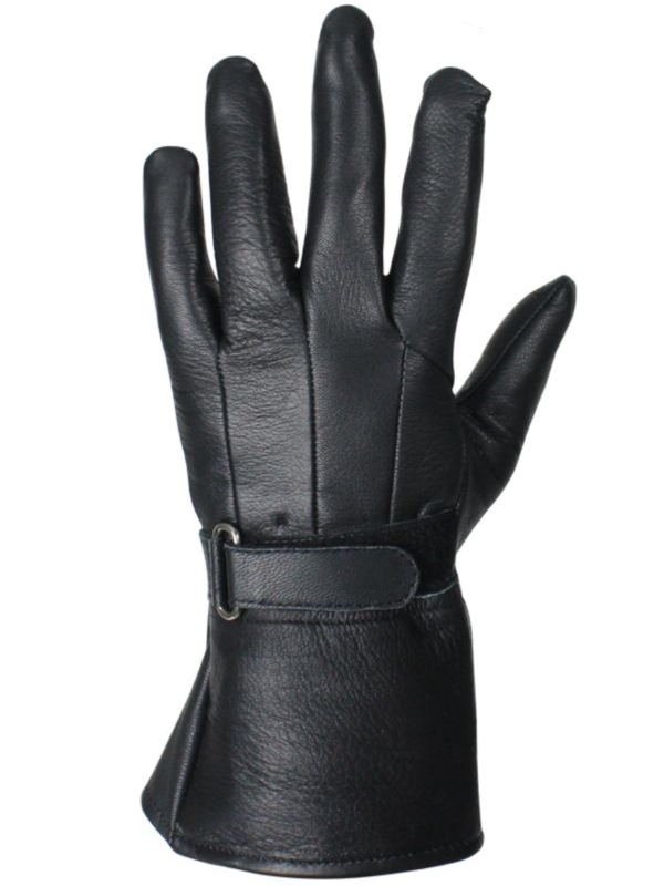 Leather Motorcycle Gloves - Men's - Deer Skin - Gauntlet - Biker - GLD118-22-DL