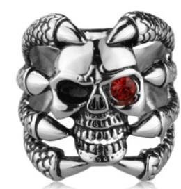 Claw Face Skull Biker Ring - Stainless Steel - Biker Jewelry - Biker Ring - R112-DS