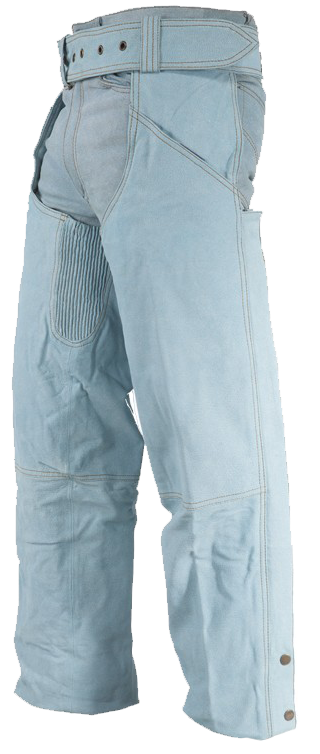 Blue Leather Chaps with a Denim Look - SKU C332-15-DL