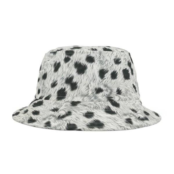 Faux Cow Fur Print Pattern - Black on White - Biker Bucket Hat